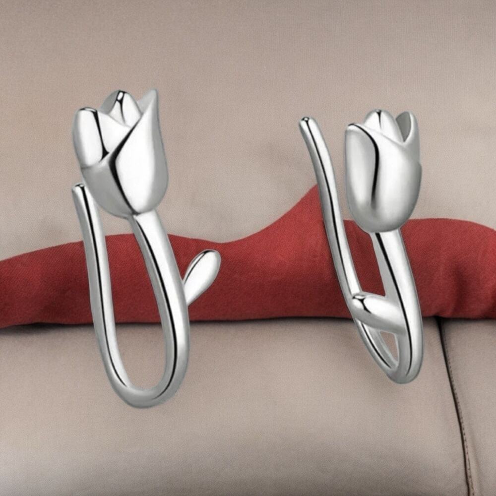 NEW 925 sterling silver tulip flower stud earrings jewelry B23A